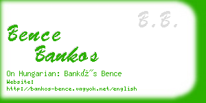 bence bankos business card